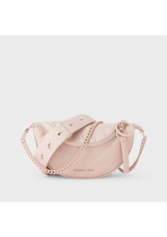 Charles Keith Ring Decoration Street Fashion Belt Bag Pink